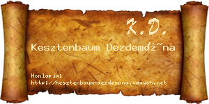 Kesztenbaum Dezdemóna névjegykártya